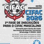 CIFAC 2026 - Inscrições para o CIFAC Masculino 2026