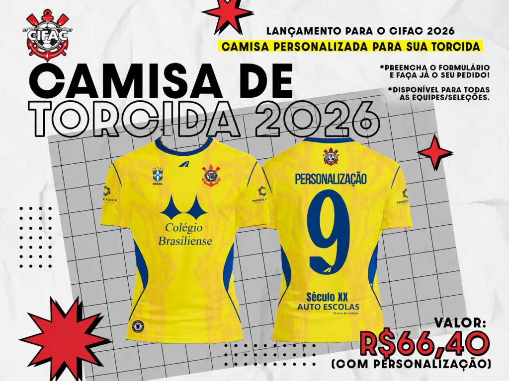 Camisas de Torcida do CIFAC 2026 são lançadas para fortalecer a união das famílias e o apoio aos atletas