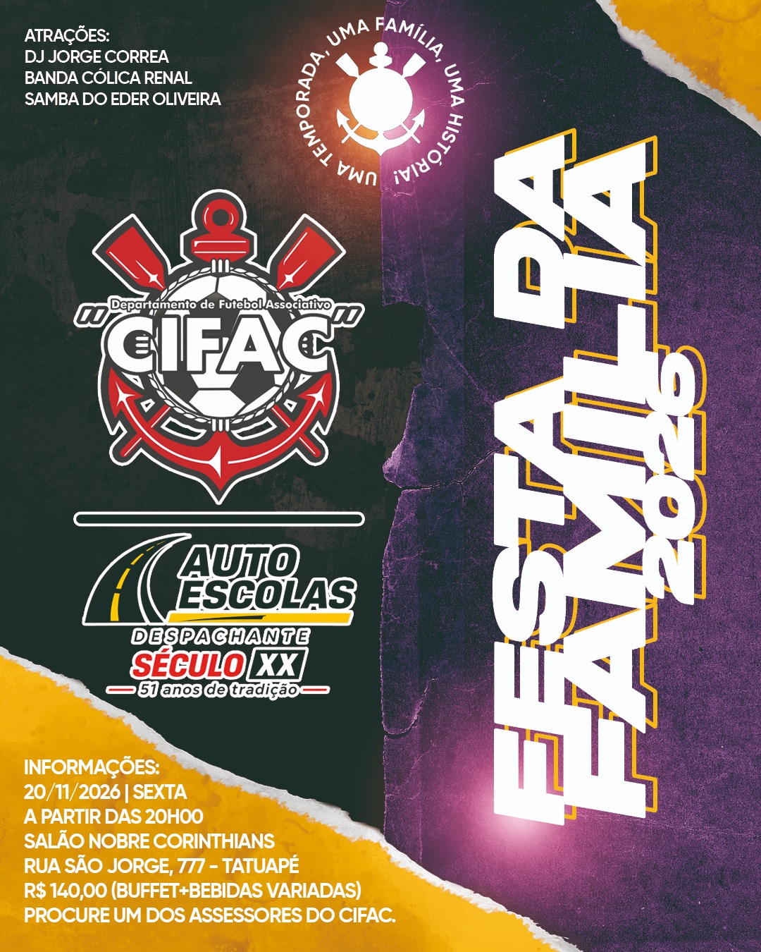 Festa da Família 2026: Confraternização do CIFAC será em 20 de novembro!